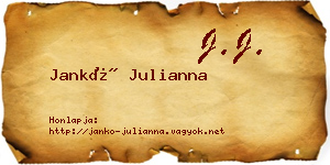 Jankó Julianna névjegykártya